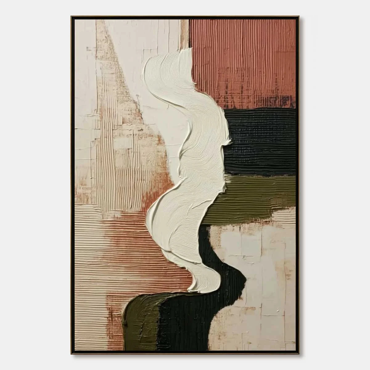 TERRA FIRMA: Textured Wabi Sabi Abstract Art in Earth Tones | hanging in living room, Abstract wall art