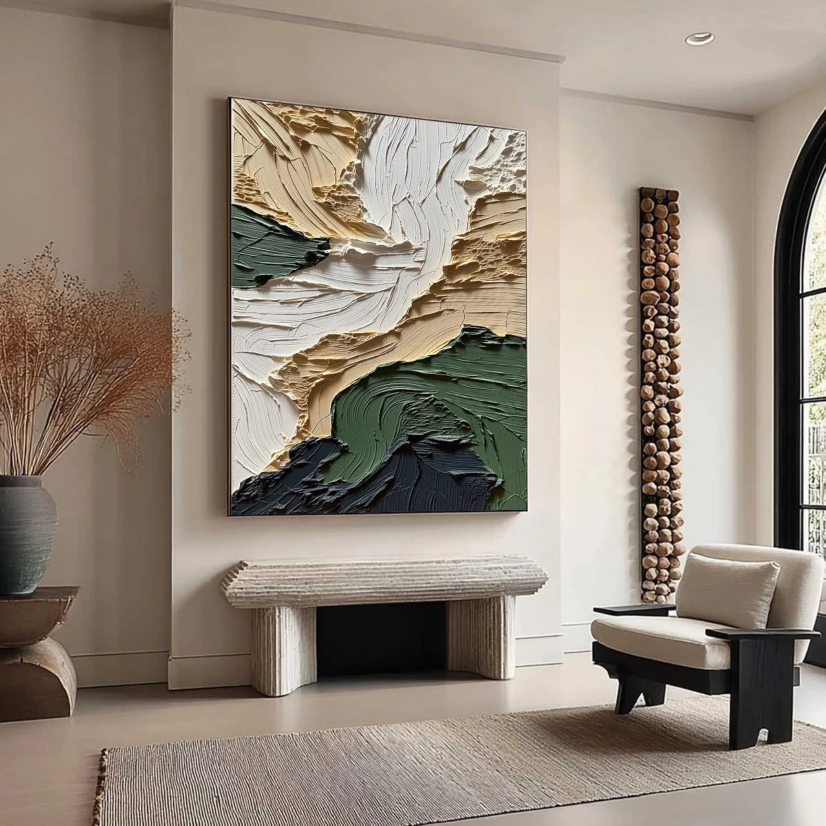 TERRA FIRMA: Textured Wabi Sabi Abstract Landscape Painting | multi-color palette, original oil on stretched canvas art