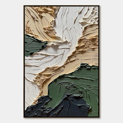 TERRA FIRMA: Textured Wabi Sabi Abstract Landscape Painting | hanging in living room, Abstract wall art