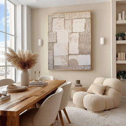TERRA FIRMA: Textured Wabi-Sabi Abstract Painting for Modern Interiors | Abstract mood, soft natural light studio shot
