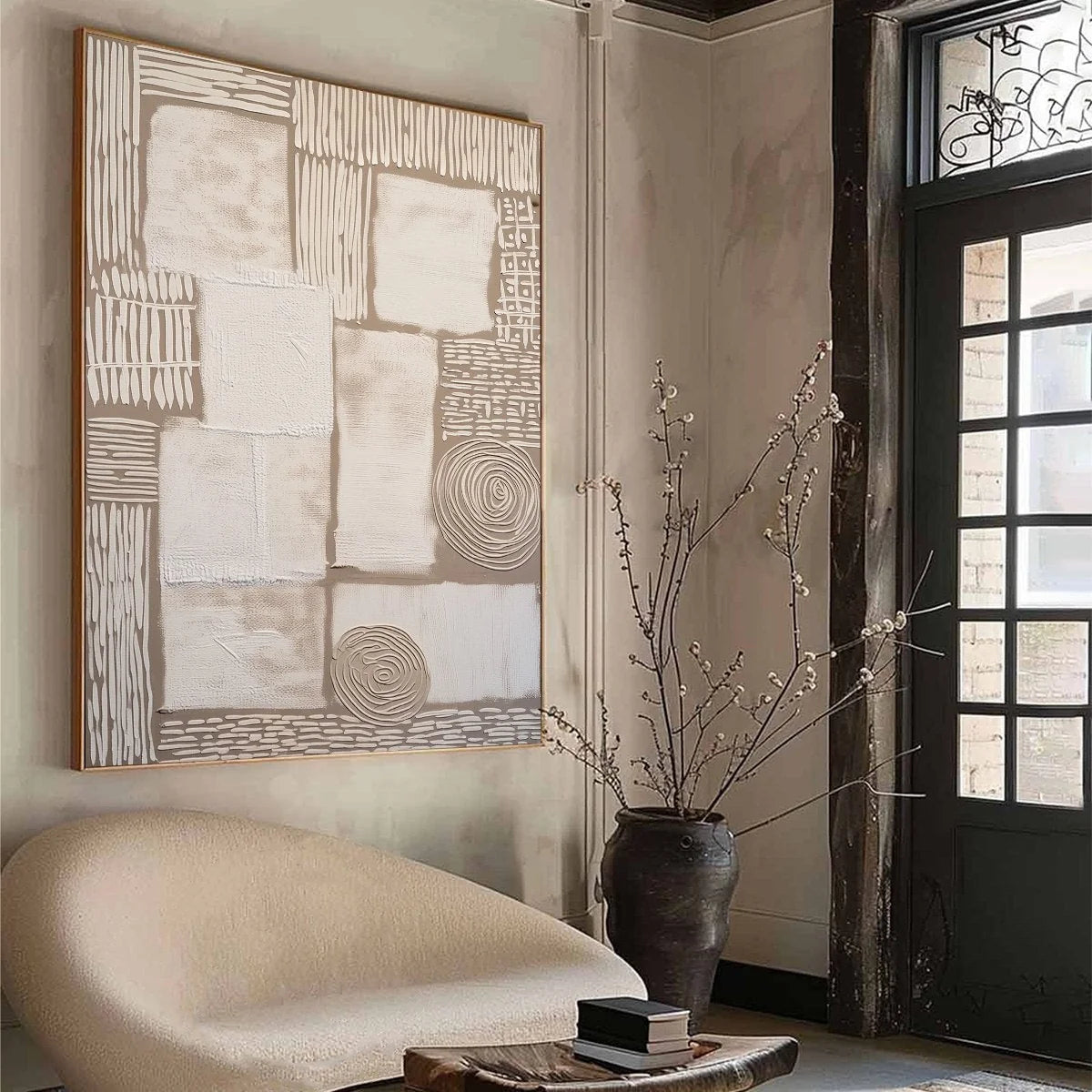 TERRA FIRMA: Textured Wabi-Sabi Abstract Painting for Modern Interiors | multi-color palette, original oil on stretched canvas art