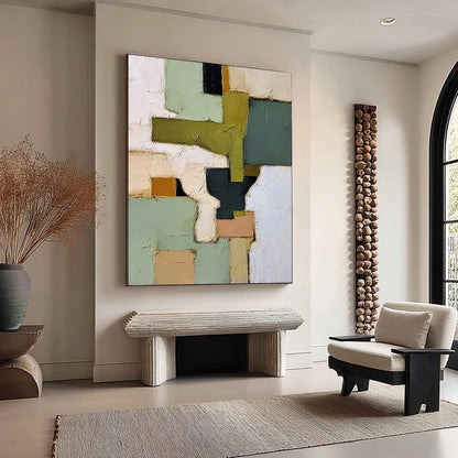 TERRA FIRMA: Textured Wabi Sabi Abstract Oil Painting | multi-color palette, original oil on stretched canvas art
