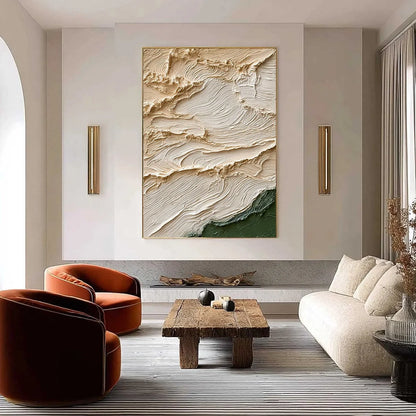 TERRA FIRMA: Textured Wabi Sabi Abstract Oil Painting Wall Art | Abstract closeup, raised brushwork detail