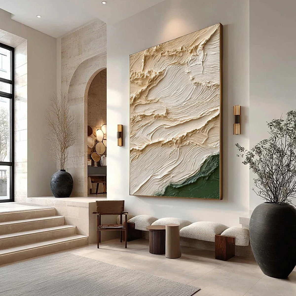 TERRA FIRMA: Textured Wabi Sabi Abstract Oil Painting Wall Art | Abstract mood, soft natural light studio shot