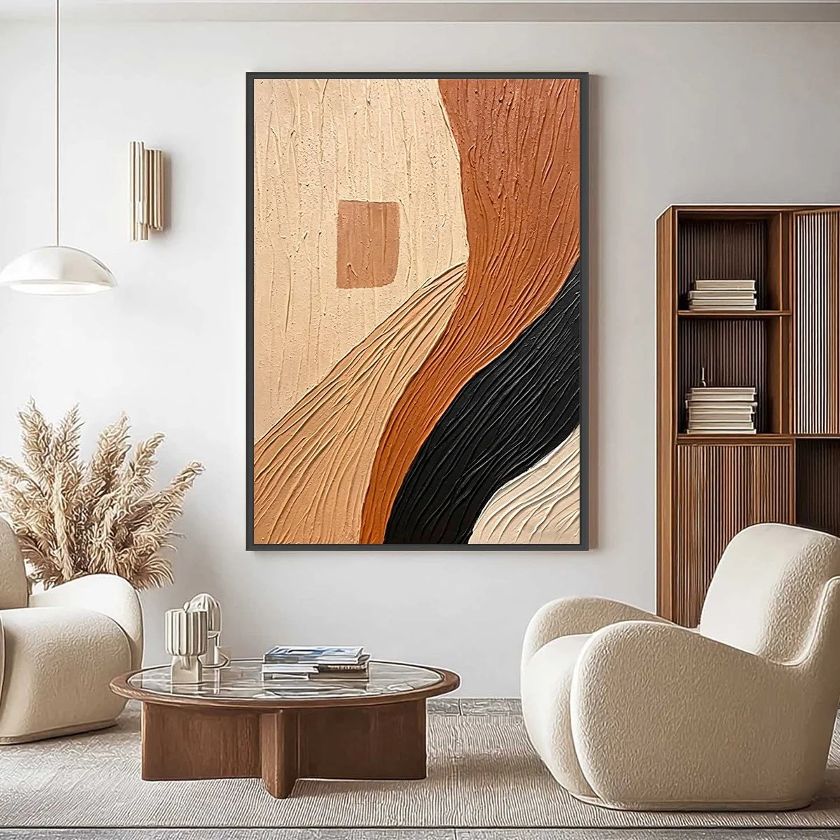 TERRA FIRMA: Textured Wabi Sabi Abstract Painting in Earth Tones | Abstract closeup, raised brushwork detail