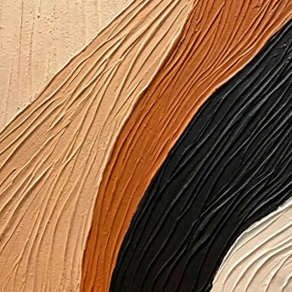 TERRA FIRMA: Textured Wabi Sabi Abstract Painting in Earth Tones | rectangular format, hand-painted canvas edge