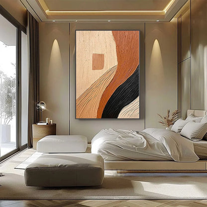 TERRA FIRMA: Textured Wabi Sabi Abstract Painting in Earth Tones | rolled canvas, ready for custom framing