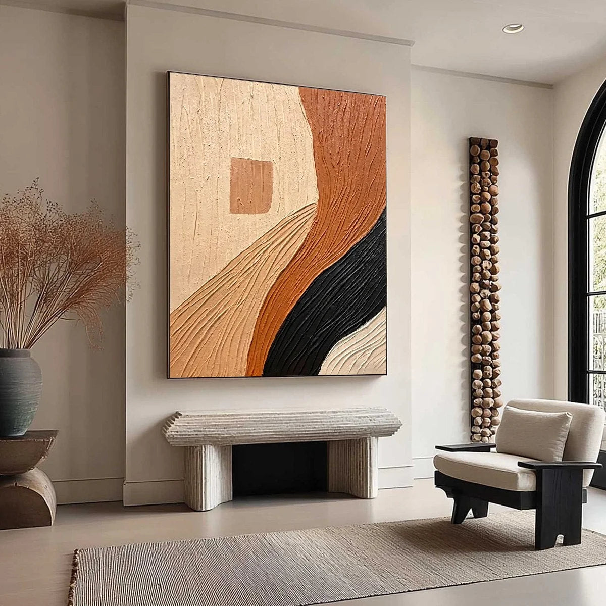TERRA FIRMA: Textured Wabi Sabi Abstract Painting in Earth Tones | multi-color palette, original oil on stretched canvas art