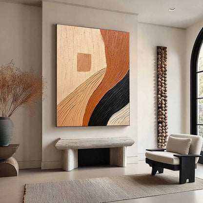 TERRA FIRMA: Textured Wabi Sabi Abstract Painting in Earth Tones | multi-color palette, original oil on stretched canvas art