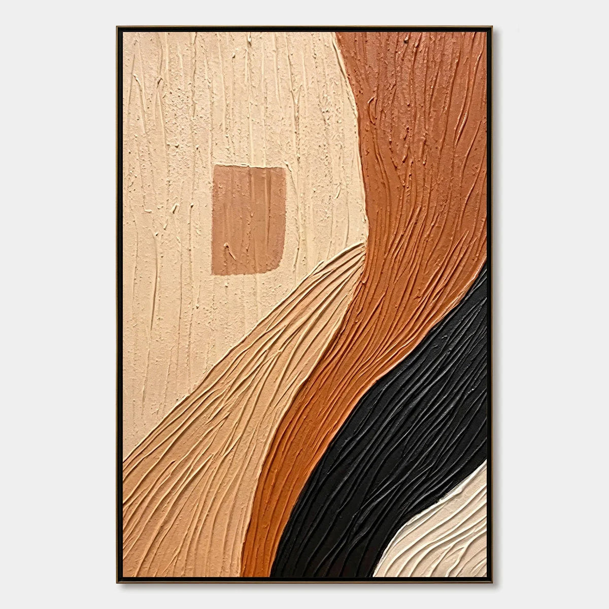 TERRA FIRMA: Textured Wabi Sabi Abstract Painting in Earth Tones | hanging in living room, Abstract wall art