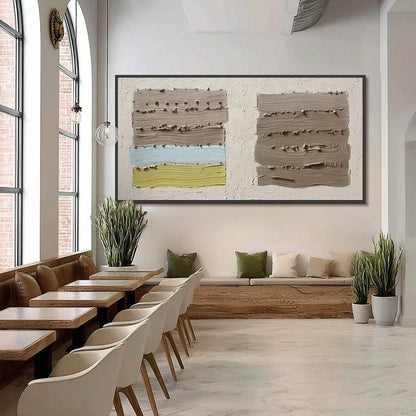 TERRA FIRMA: Textured Wabi Sabi Abstract Painting | black frame version on white wall