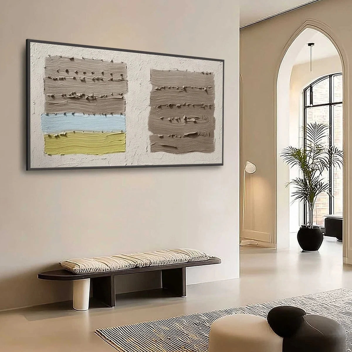 TERRA FIRMA: Textured Wabi Sabi Abstract Painting | Abstract mood, soft natural light studio shot