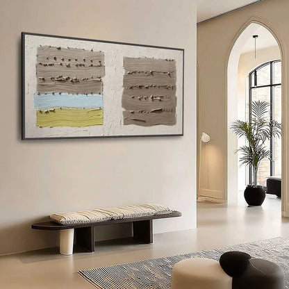TERRA FIRMA: Textured Wabi Sabi Abstract Painting | Abstract mood, soft natural light studio shot