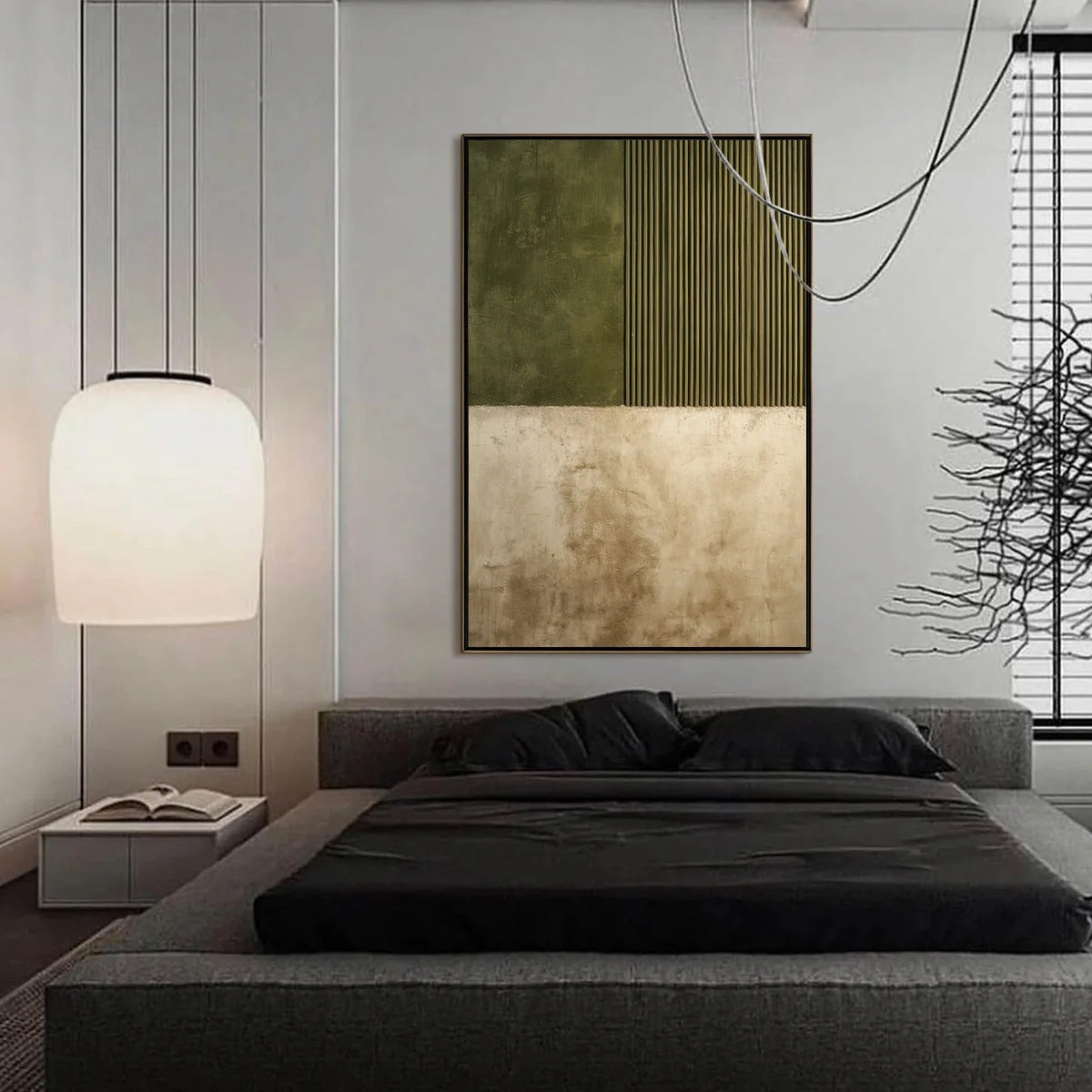 TERRA FIRMA: Textured Wabi Sabi Abstract Painting in Earth Tones | gold frame stretched on neutral wall
