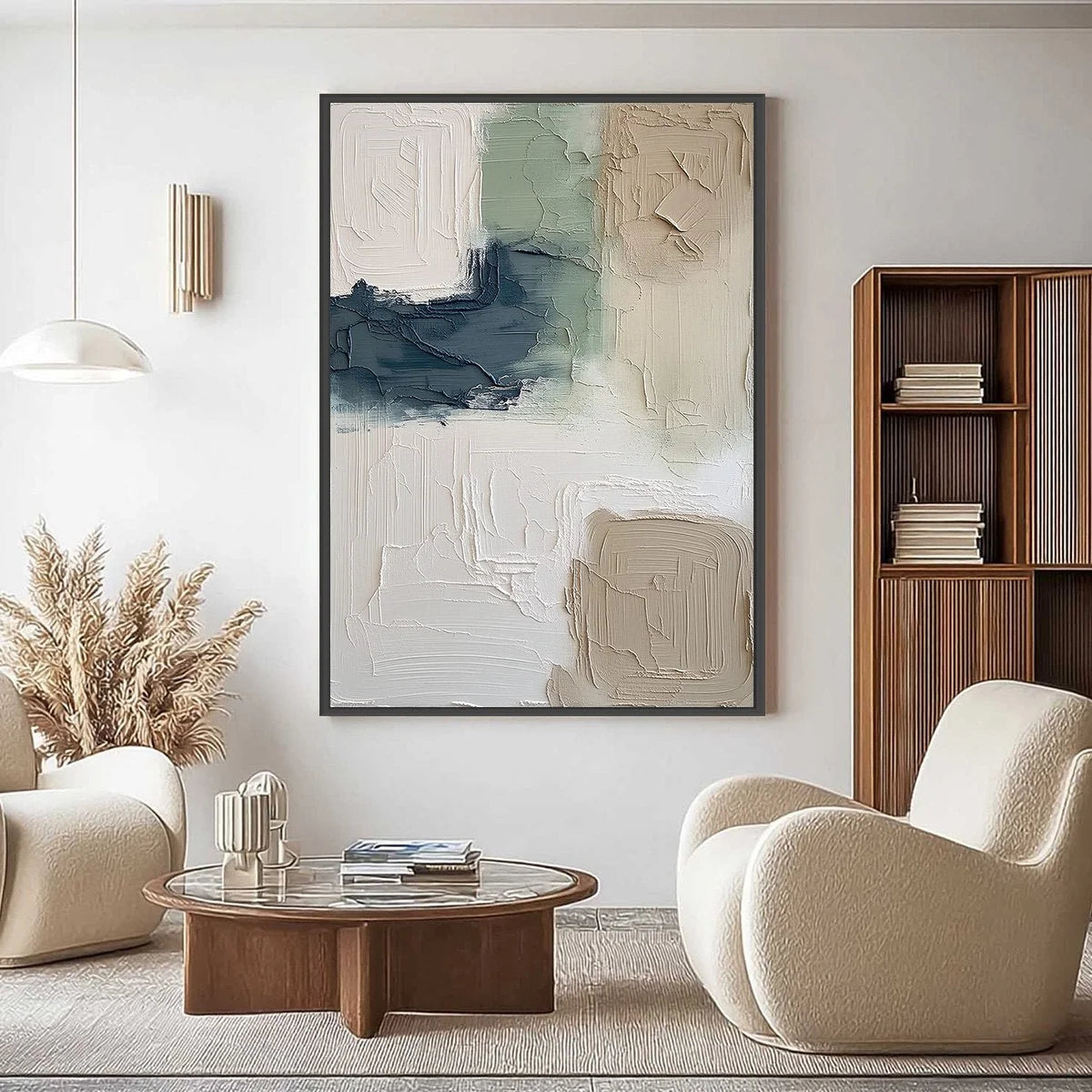 TERRA FIRMA: Textured Wabi-Sabi Abstract Wall Art in Earth Tones | Abstract closeup, raised brushwork detail