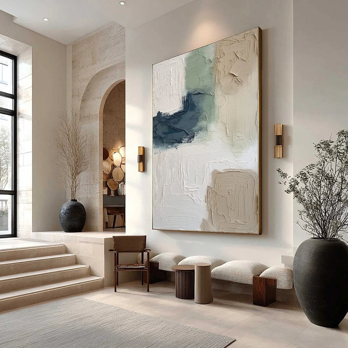 TERRA FIRMA: Textured Wabi-Sabi Abstract Wall Art in Earth Tones | Abstract mood, soft natural light studio shot