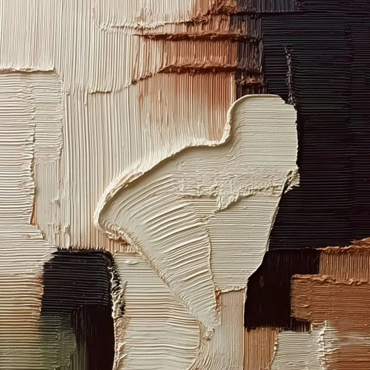 TERRA FIRMA: Vertical Wabi Sabi Textured Abstract Wall Art | rectangular format, hand-painted canvas edge