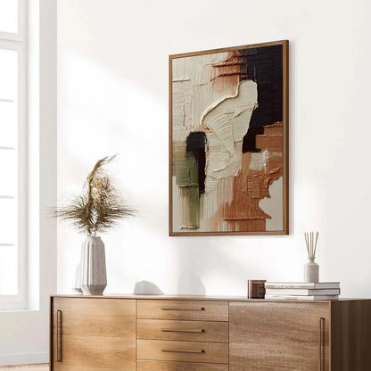 TERRA FIRMA: Vertical Wabi Sabi Textured Abstract Wall Art | multi-color palette, original oil on stretched canvas art