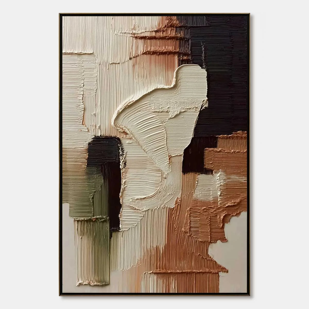 TERRA FIRMA: Vertical Wabi Sabi Textured Abstract Wall Art | hanging in living room, Abstract wall art