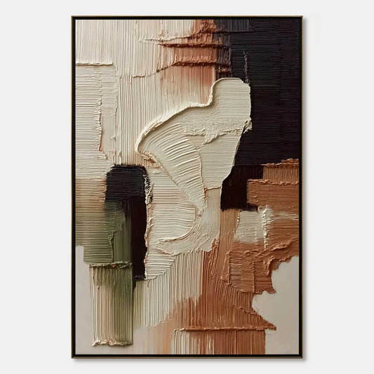 TERRA FIRMA: Vertical Wabi Sabi Textured Abstract Wall Art | hanging in living room, Abstract wall art