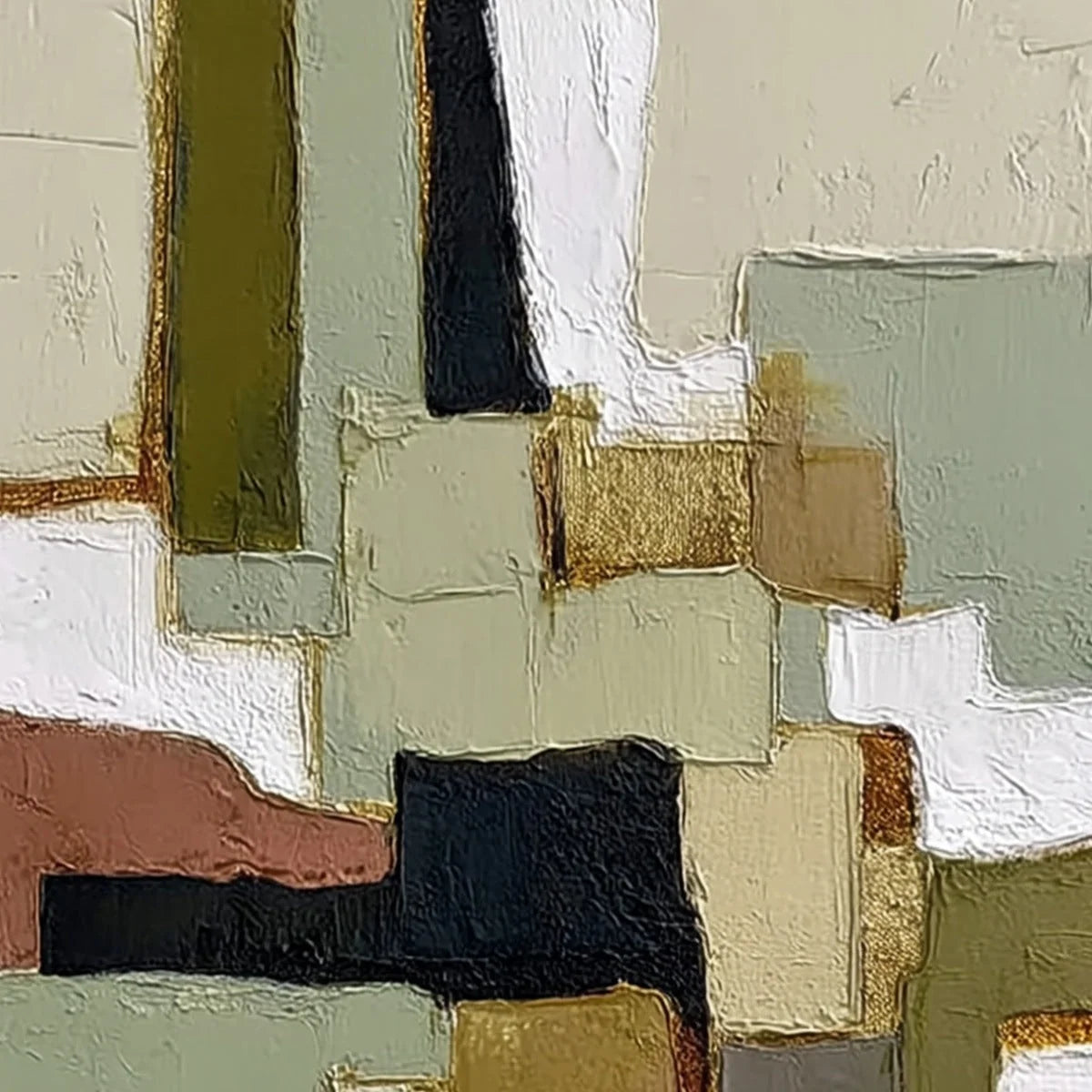 TERRA FIRMA: Wabi Sabi Textured Abstract Painting with Earth Tones | rectangular format, hand-painted canvas edge