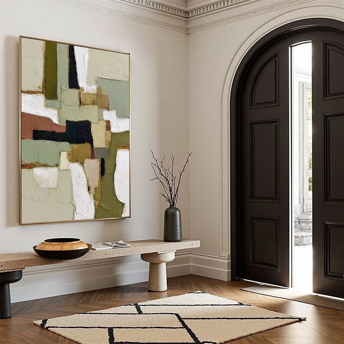 TERRA FIRMA: Wabi Sabi Textured Abstract Painting with Earth Tones | multi-color palette, original oil on stretched canvas art