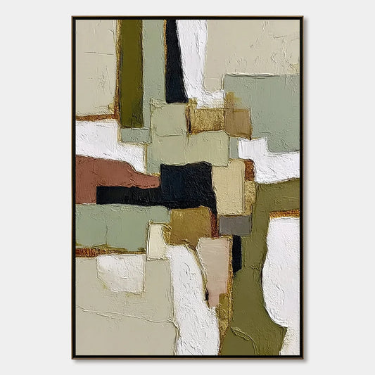 TERRA FIRMA: Wabi Sabi Textured Abstract Painting with Earth Tones | hanging in living room, Abstract wall art