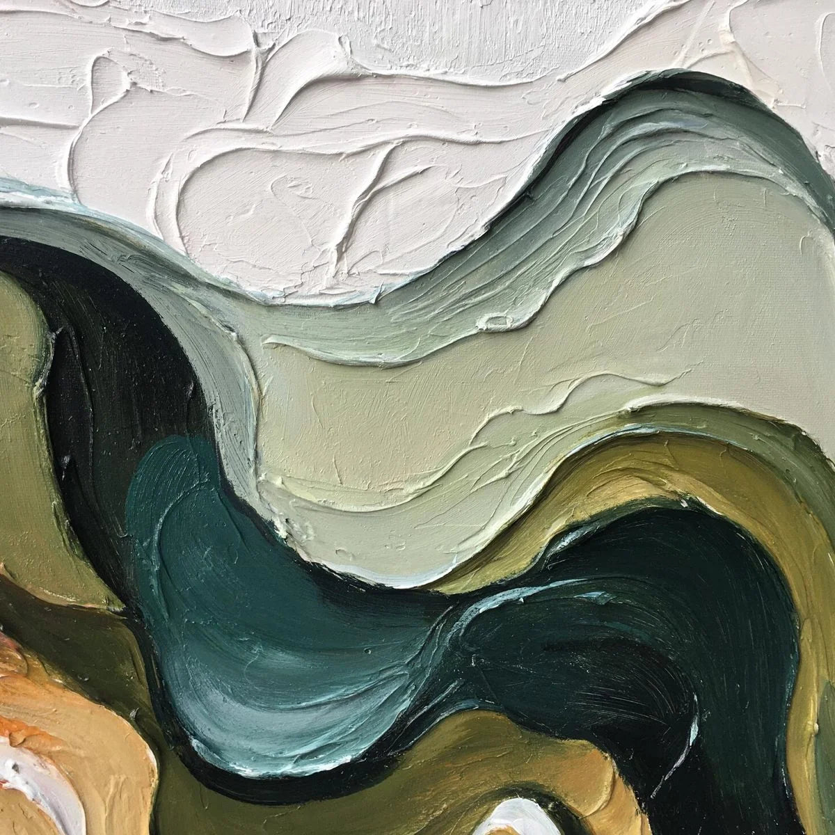 TERRA FLOW: Textured Abstract Earth Tone Panoramic Painting | rolled canvas, ready for custom framing