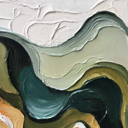TERRA FLOW: Textured Abstract Earth Tone Panoramic Painting | rolled canvas, ready for custom framing