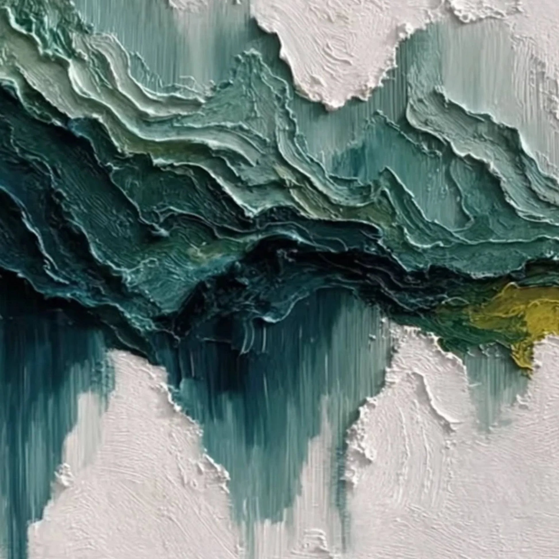 TERRA FLOW: Textured Abstract Landscape Impasto Oil Painting | rectangular format, hand-painted canvas edge
