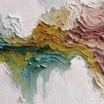 TERRA FLOW: Textured Abstract Landscape Impasto Oil Painting | rolled canvas, ready for custom framing