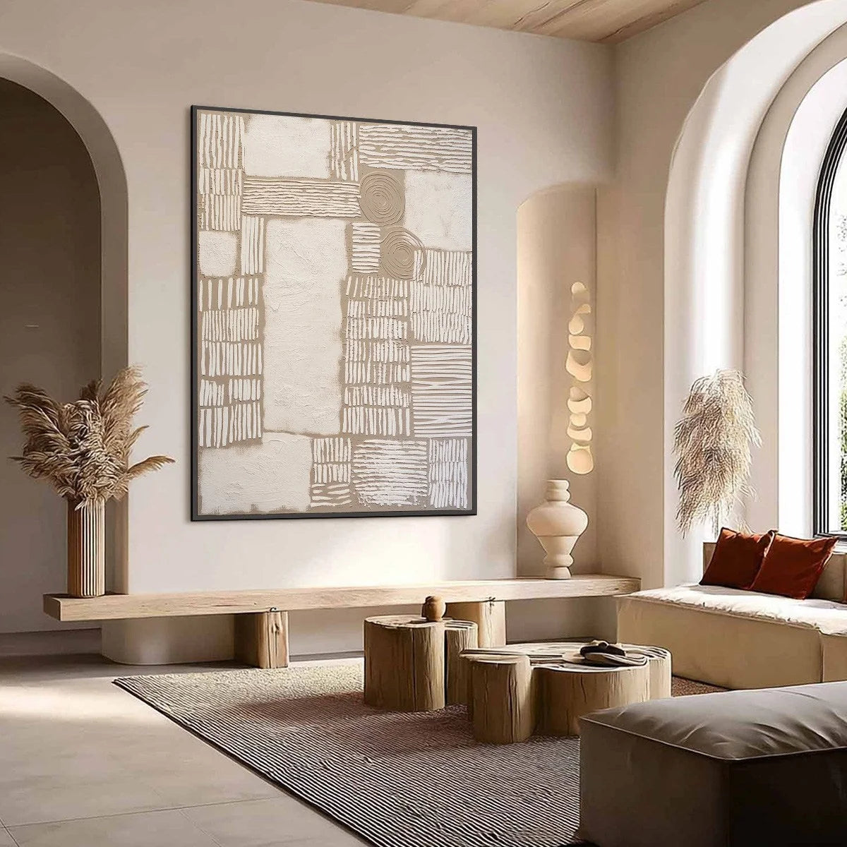 TERRA FORMA: Large Textured Wabi Sabi Abstract Painting | Abstract mood, soft natural light studio shot