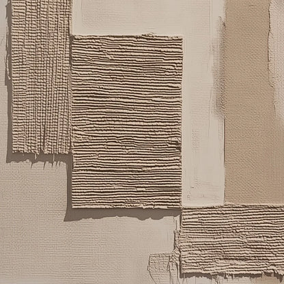 TERRA FORMA: Minimalist Textured Beige and White Abstract Painting | rolled canvas, ready for custom framing