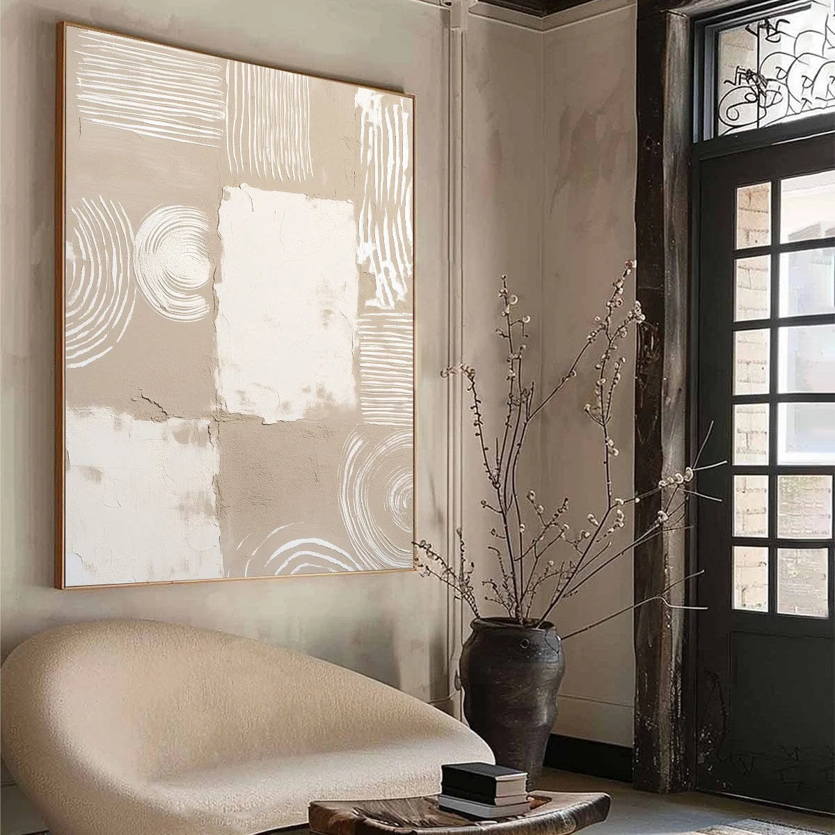 TERRA FORMA: Textured Minimalist Abstract Painting in Neutral Tones | multi-color palette, original oil on stretched canvas art