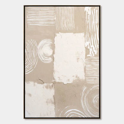 TERRA FORMA: Textured Minimalist Abstract Painting in Neutral Tones | hanging in living room, Minimalist wall art