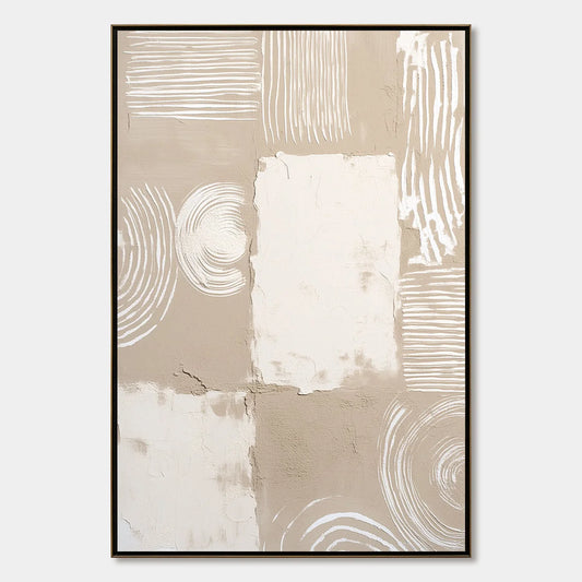 TERRA FORMA: Textured Minimalist Abstract Painting in Neutral Tones | hanging in living room, Minimalist wall art