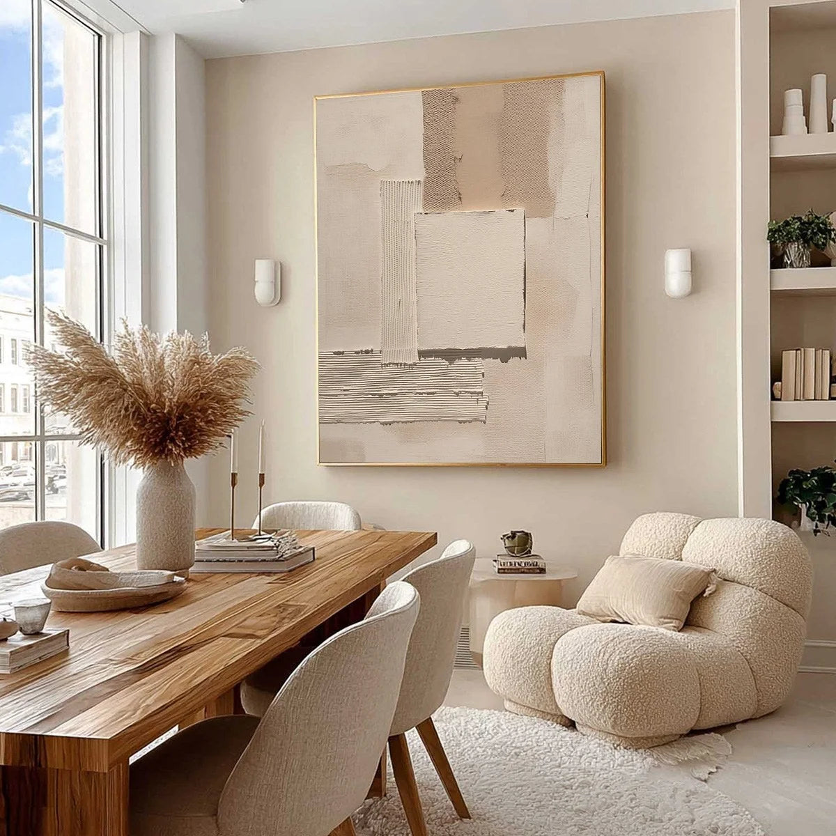 TERRA FORMA: Textured Wabi Sabi Abstract Beige Wall Art | Abstract mood, soft natural light studio shot