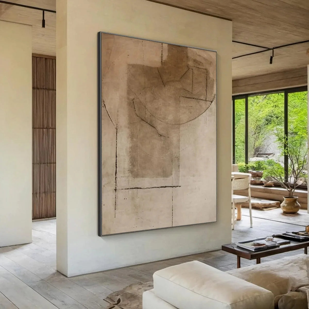 TERRA INCOGNITA: Wabi Sabi Inspired Textured Abstract Earth Tone Painting | Abstract mood, soft natural light studio shot