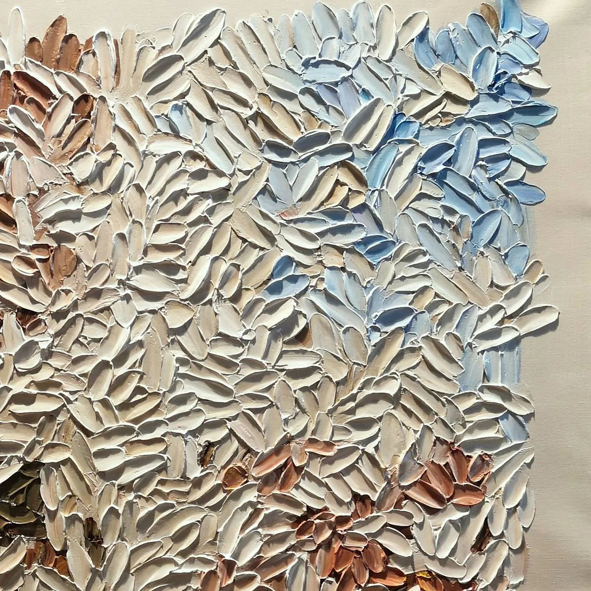 TERRA MOSAIC: Textured Earth Tone Abstract Impasto Painting | rectangular format, hand-painted canvas edge