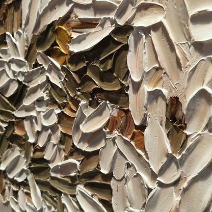 TERRA MOSAIC: Textured Earth Tone Abstract Impasto Painting | Abstract mood, soft natural light studio shot