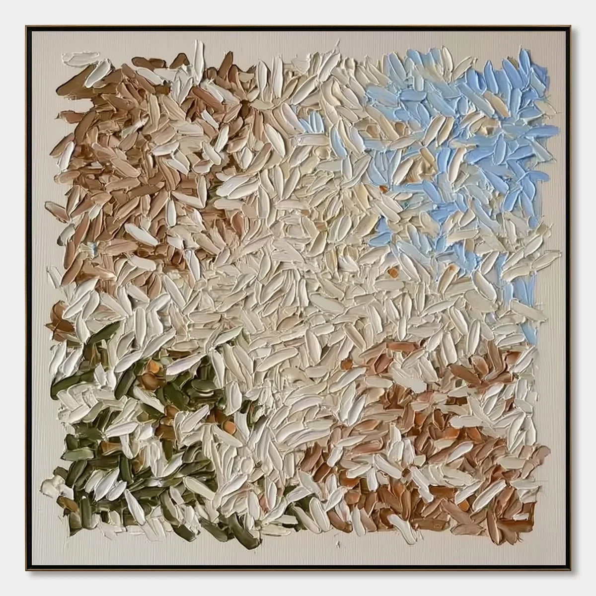 TERRA MOSAIC: Textured Earth Tone Abstract Impasto Painting | hanging in living room, Abstract wall art