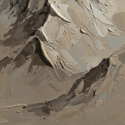 TERRA PEAK: Textured Wabi Sabi Mountain Impasto Wall Art | rolled canvas, ready for custom framing