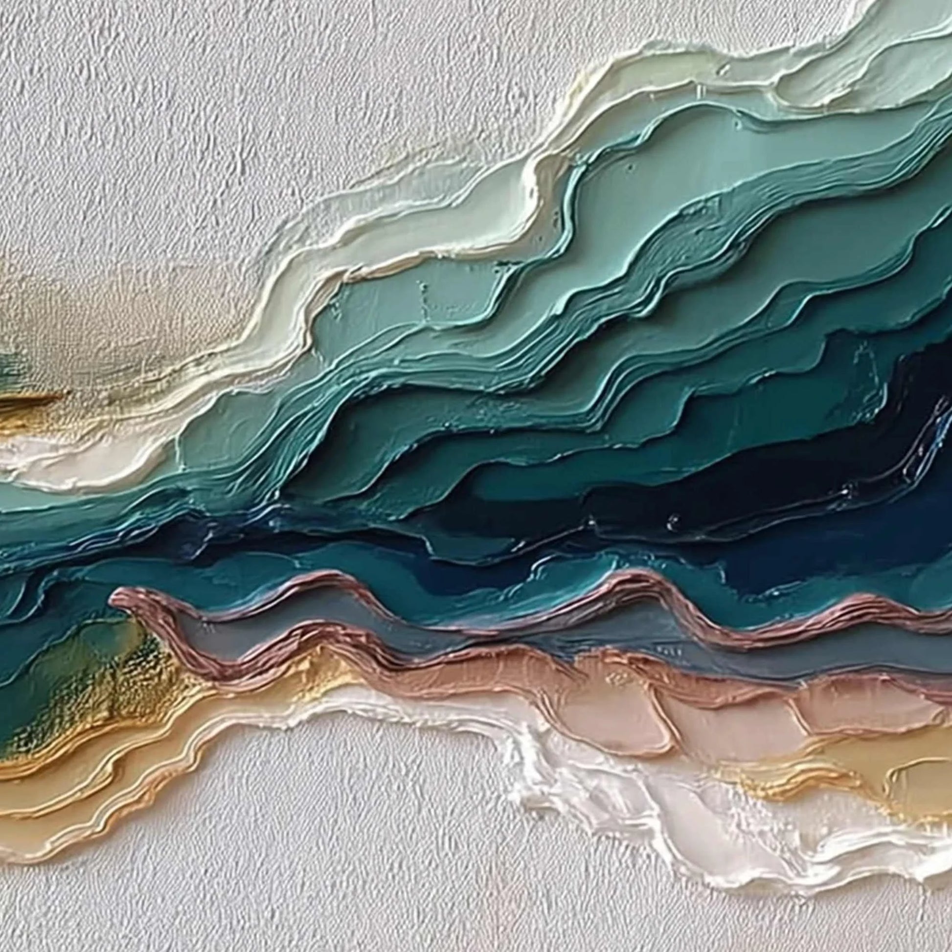 TERRA RHYTHM: Heavily Textured Abstract Landscape Painting | rolled canvas, ready for custom framing