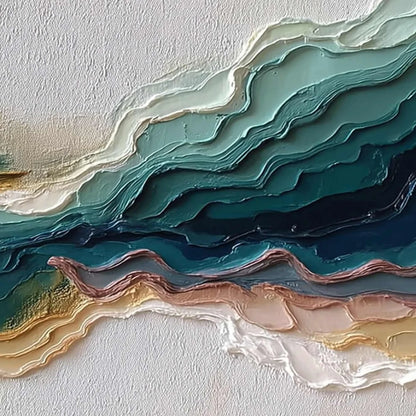 TERRA RHYTHM: Heavily Textured Abstract Landscape Painting | rolled canvas, ready for custom framing