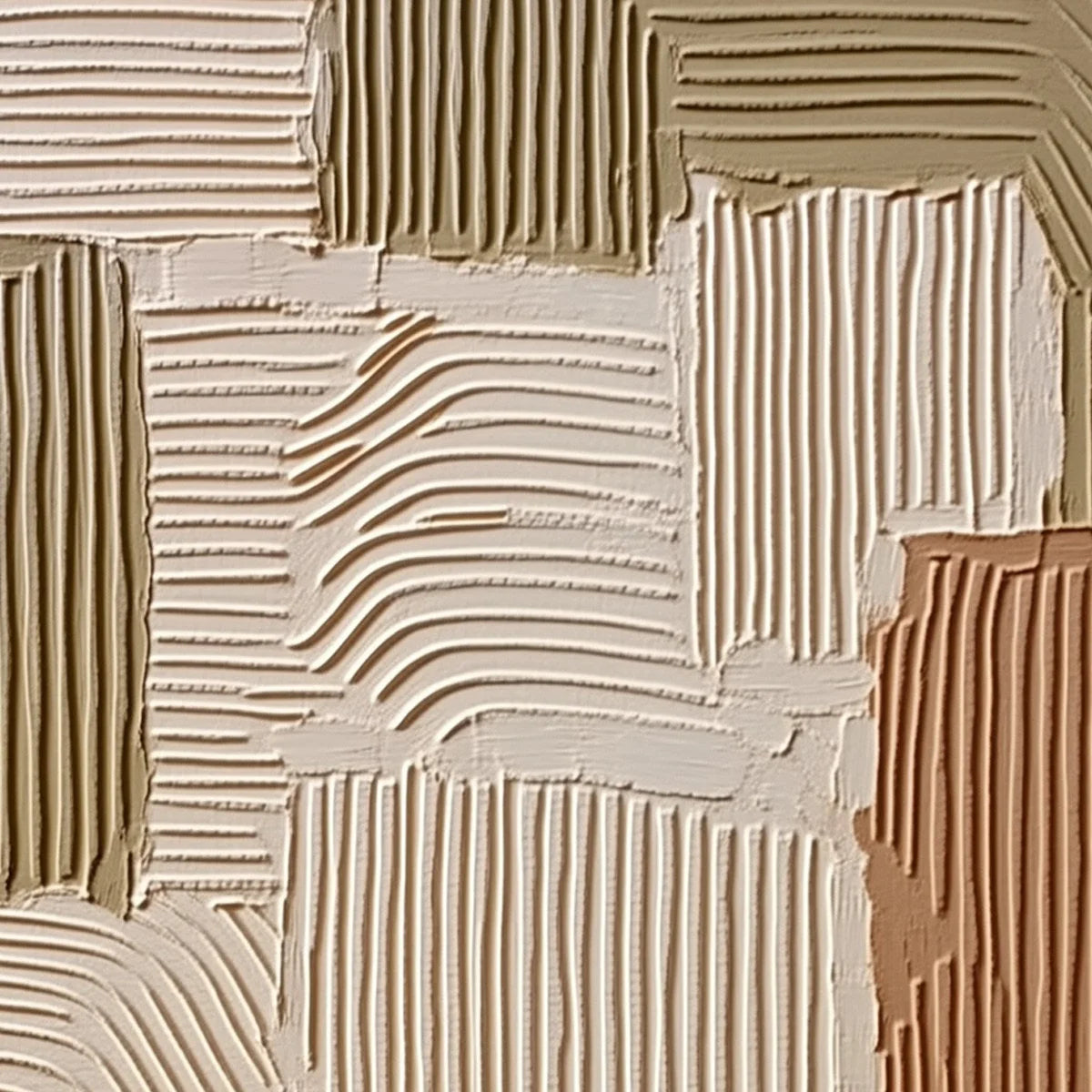 TERRA RHYTHMS: Textured Wabi Sabi Abstract Painting in Earth Tones | rectangular format, hand-painted canvas edge