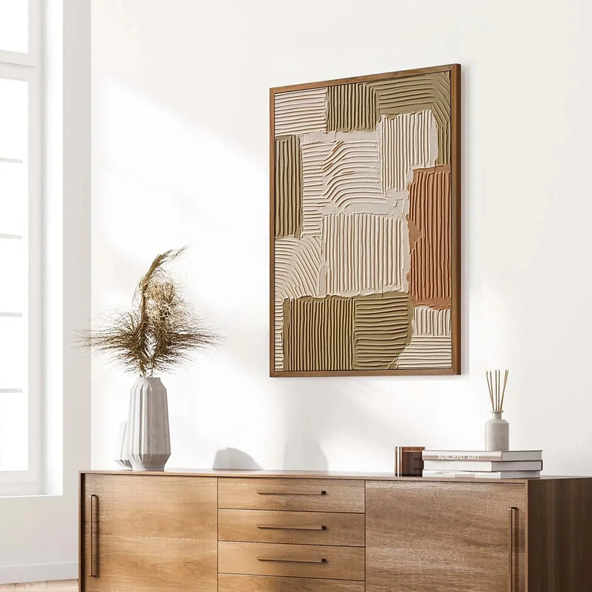 TERRA RHYTHMS: Textured Wabi Sabi Abstract Painting in Earth Tones | multi-color palette, original oil on stretched canvas art
