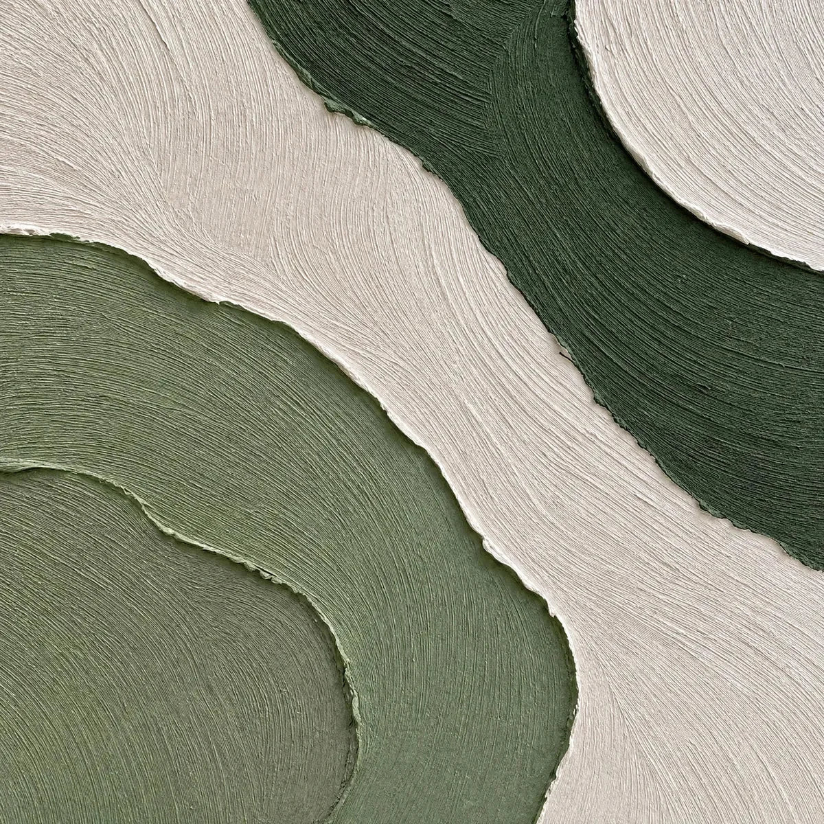 TERRA: Textured Wabi Sabi Abstract Diptych in Earthy Greens | rectangular format, hand-painted canvas edge