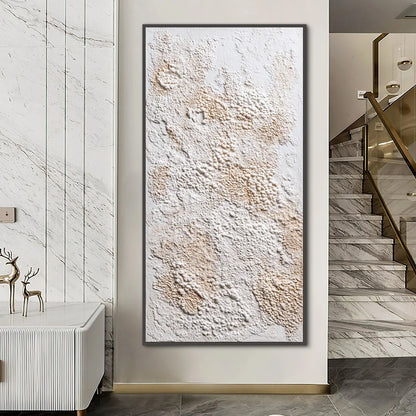 TERRA VEIL: Wabi Sabi Textured Minimalist Abstract Painting | Minimalist closeup, raised brushwork detail