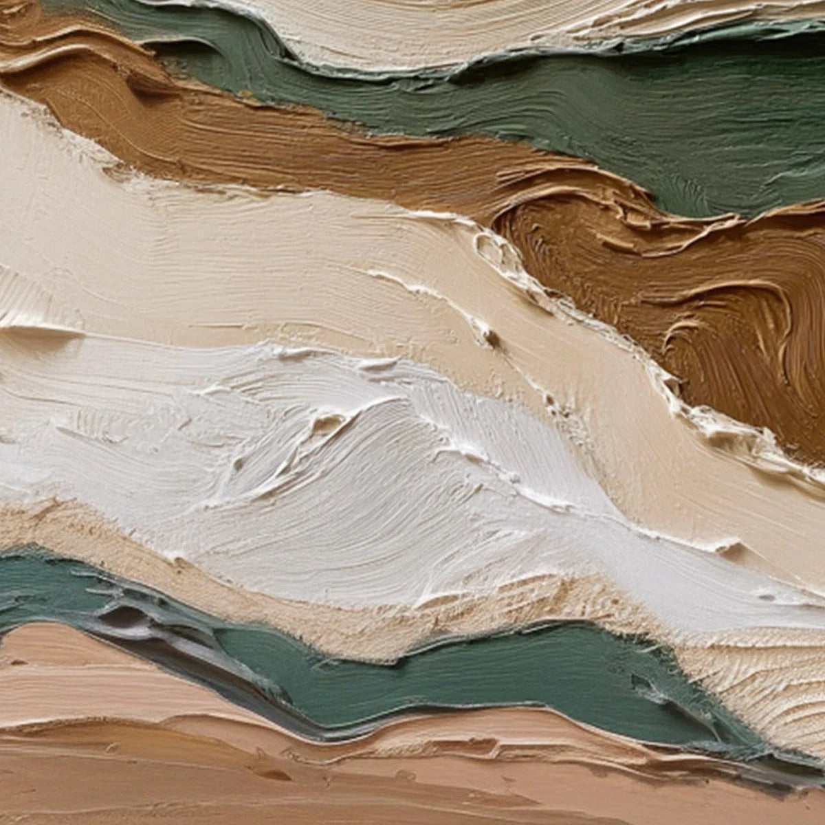 TERRA VEINS: Textured Wabi Sabi Abstract Earth Landscape Painting | rectangular format, hand-painted canvas edge