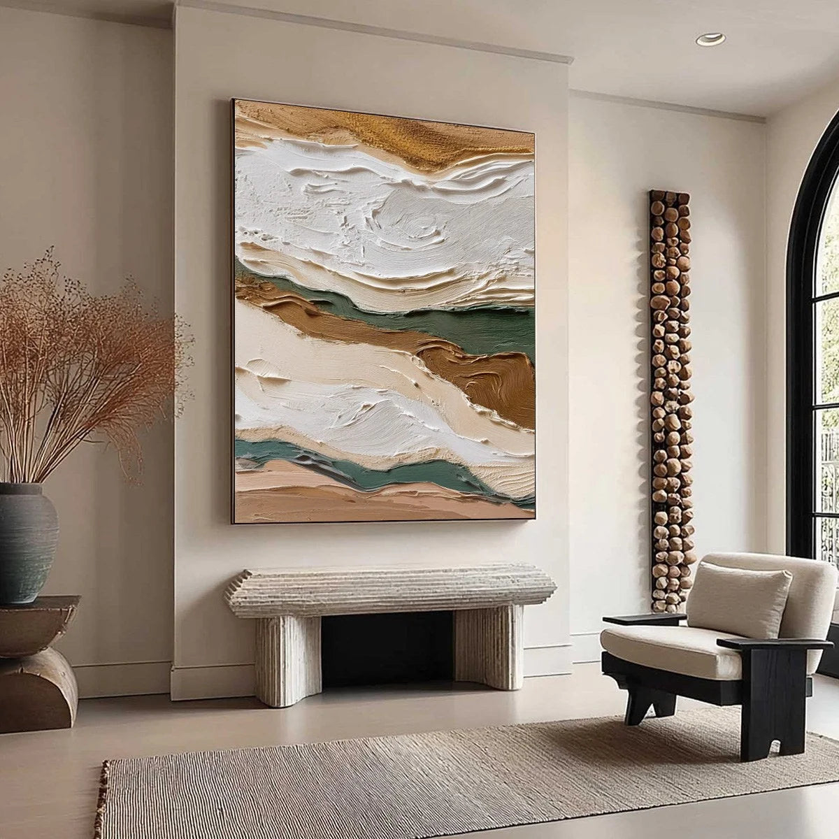 TERRA VEINS: Textured Wabi Sabi Abstract Earth Landscape Painting | multi-color palette, original oil on stretched canvas art